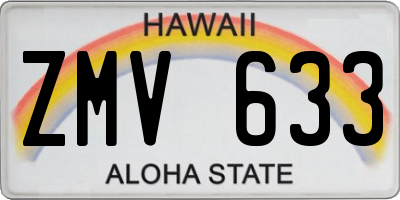 HI license plate ZMV633