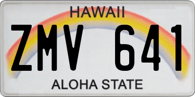 HI license plate ZMV641