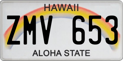 HI license plate ZMV653