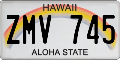 HI license plate ZMV745