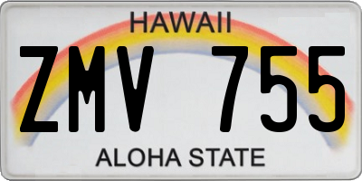 HI license plate ZMV755