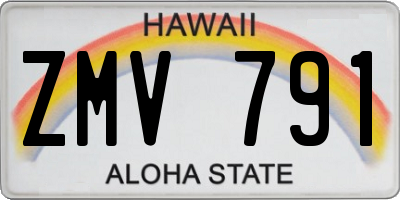 HI license plate ZMV791