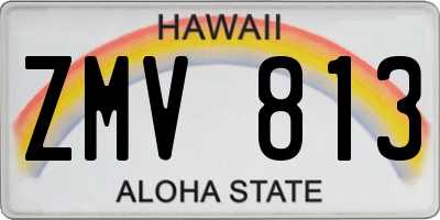 HI license plate ZMV813