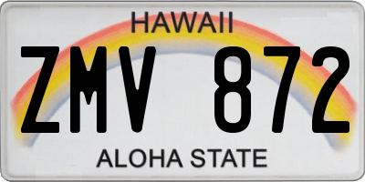 HI license plate ZMV872
