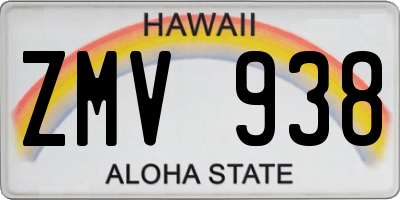 HI license plate ZMV938