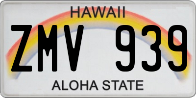 HI license plate ZMV939