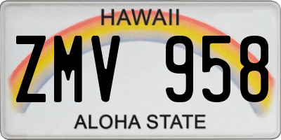 HI license plate ZMV958