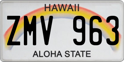 HI license plate ZMV963