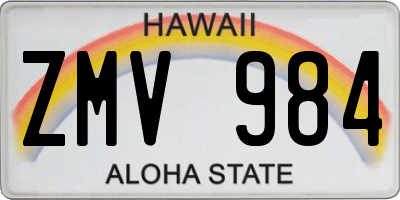 HI license plate ZMV984