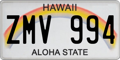 HI license plate ZMV994