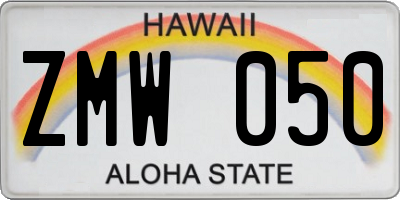 HI license plate ZMW050