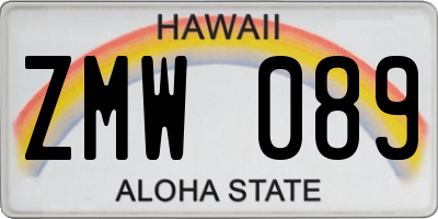 HI license plate ZMW089