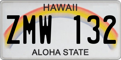 HI license plate ZMW132