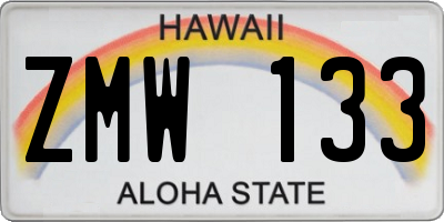HI license plate ZMW133