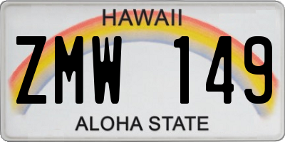 HI license plate ZMW149
