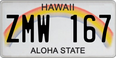 HI license plate ZMW167