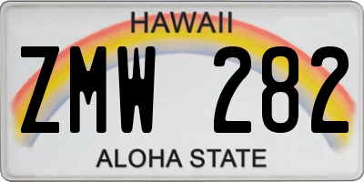 HI license plate ZMW282