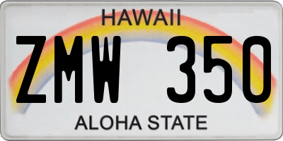 HI license plate ZMW350