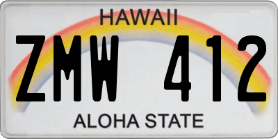 HI license plate ZMW412