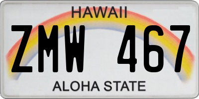 HI license plate ZMW467