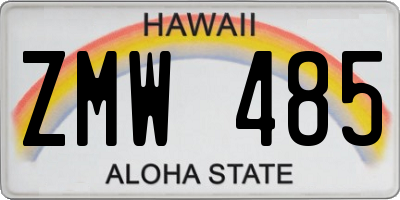 HI license plate ZMW485