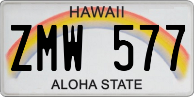HI license plate ZMW577
