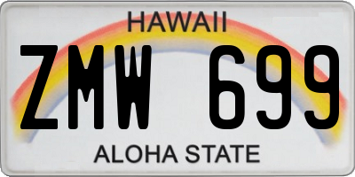 HI license plate ZMW699