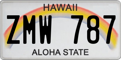 HI license plate ZMW787
