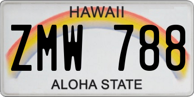 HI license plate ZMW788