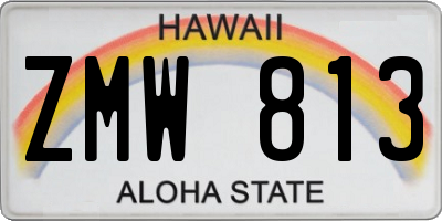 HI license plate ZMW813
