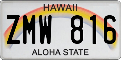 HI license plate ZMW816