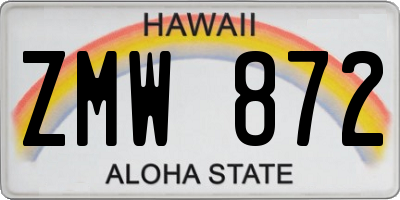 HI license plate ZMW872