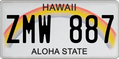 HI license plate ZMW887