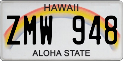 HI license plate ZMW948