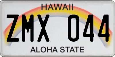 HI license plate ZMX044