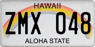 HI license plate ZMX048