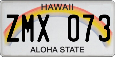 HI license plate ZMX073