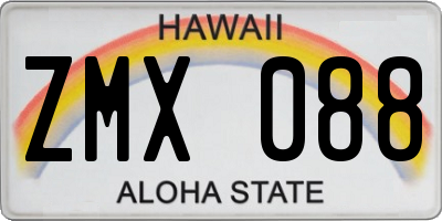 HI license plate ZMX088