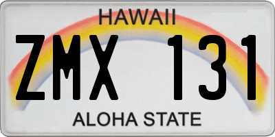 HI license plate ZMX131