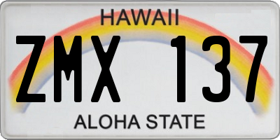 HI license plate ZMX137