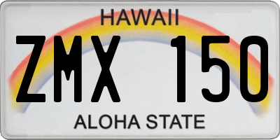 HI license plate ZMX150