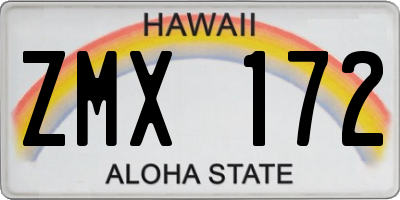 HI license plate ZMX172