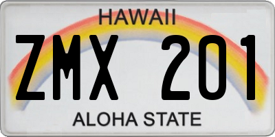 HI license plate ZMX201