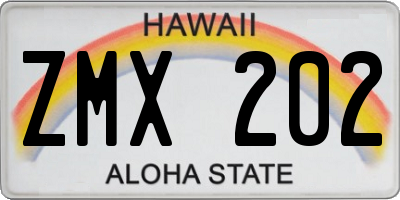 HI license plate ZMX202
