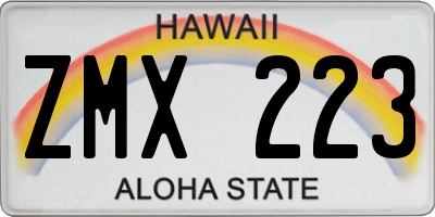 HI license plate ZMX223
