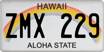 HI license plate ZMX229