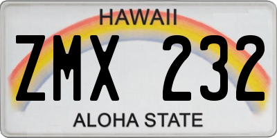 HI license plate ZMX232