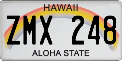 HI license plate ZMX248