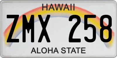 HI license plate ZMX258