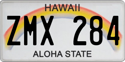 HI license plate ZMX284